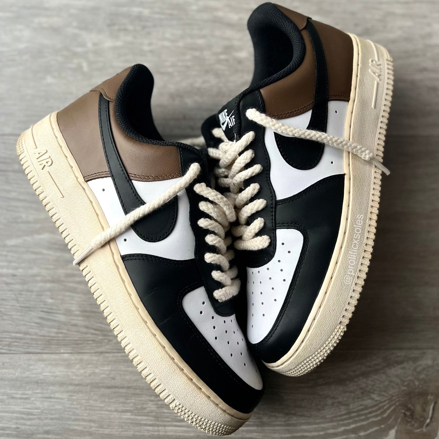 Rope Laced Mocha Brown x Black AF1